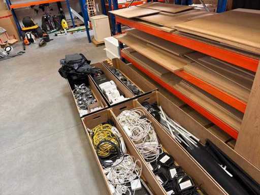 Charge von Beleuchtung und Zubehör für den Ausstellungsstand