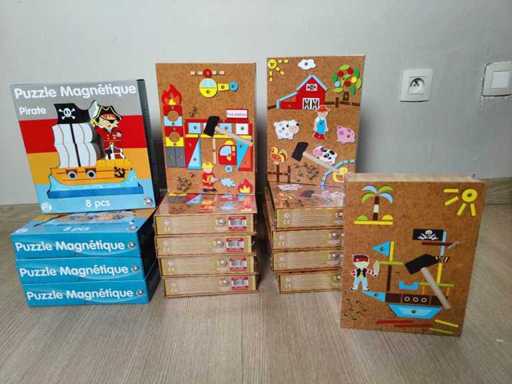 Ulysse - Speelgoed - Magneetpuzzel piraat (4x) - Hamertje Tik (11 dozen)