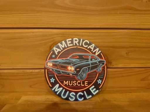 Metal advertising sign round 20cm