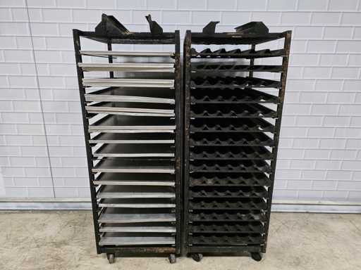 Hein - 15-piece stainless steel oven trolley (2x)