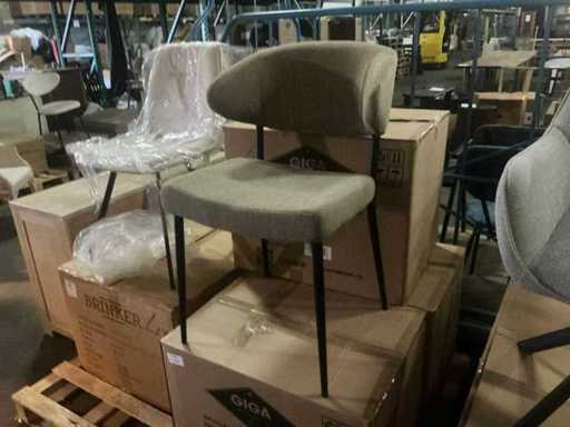 Giga Furniture Charlotta Brown 8823638 Fauteuil de salle à manger (6x)