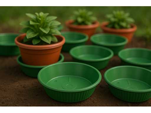 *NOI* Ghivece Kosna Plast 14 cm, verzi, suporturi pentru ghiveci de flori (4000 piese)