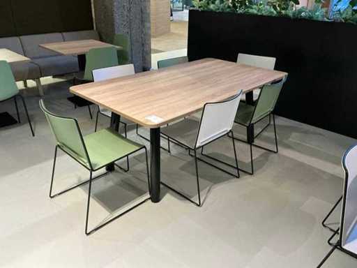 Masa de cantină impresionantă cu 6 scaune