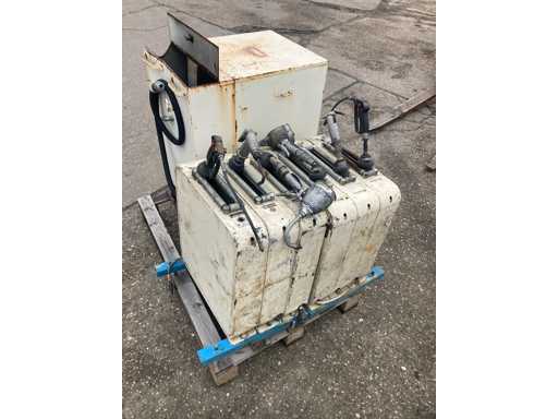 TECALEMIT OIL DISPENSER pumps, drum trolley, dispensing unit