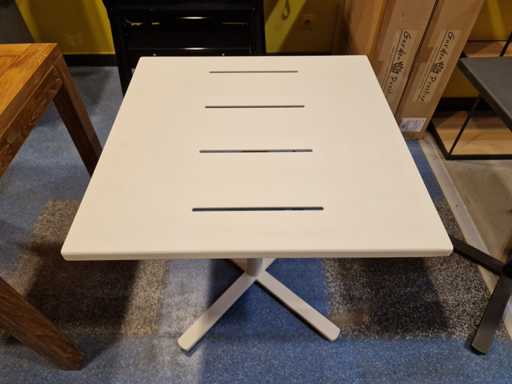 Table pliante Garden Prestige Alu Suisse White 70 x 70cm - Inclinable