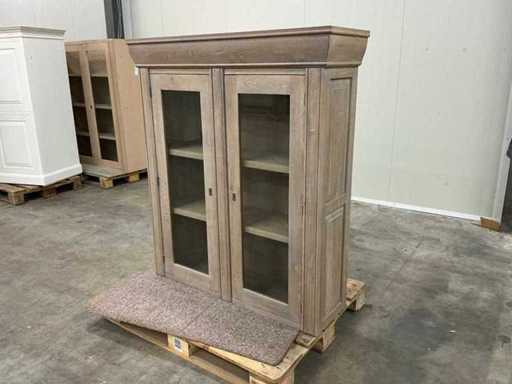 Eichenwandschrank, Vitrine 140,5x123,5x38 cm