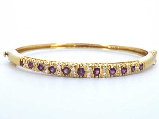 Brățară de aur, diamante și rubine naturale de înaltă calitate, certificate