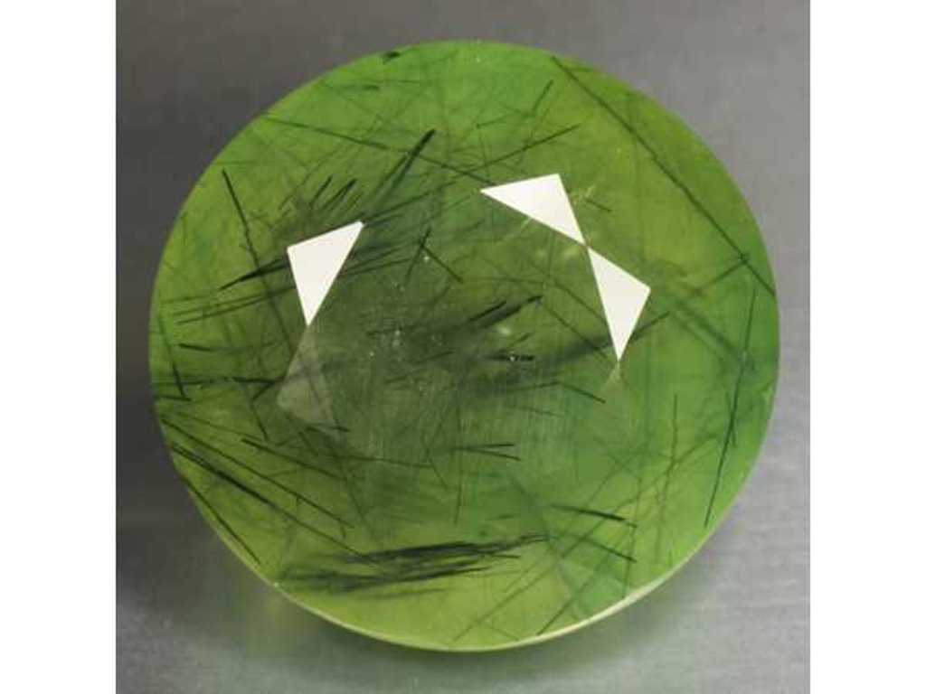 Prehnite naturelle (vert avec aiguilles noires) 58,44 carats