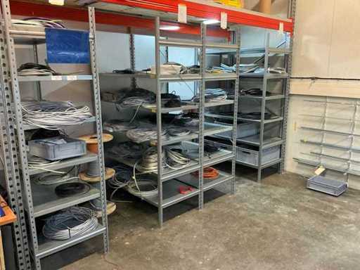 Batch cable in 4 sections rack