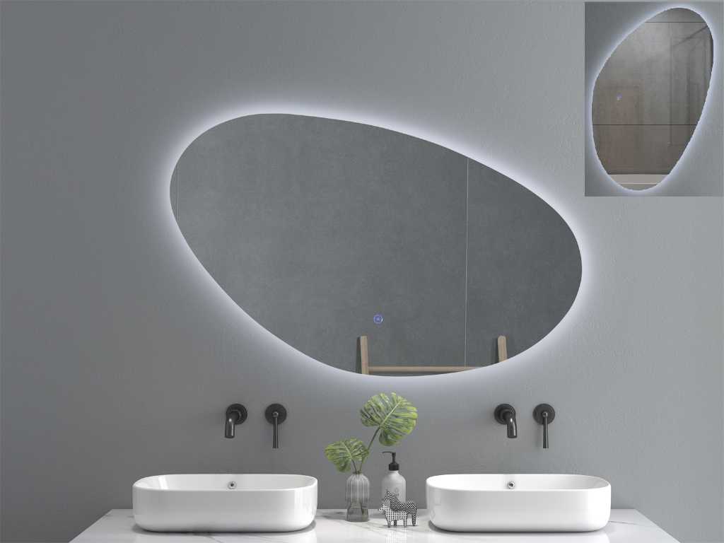 Miroir LED 100x60 cm avec fonction anti-buée et gradation NOUVEAU