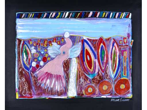 Antonio Poioumen - Pink Angel - acrylic on canvas - 50x60 cm