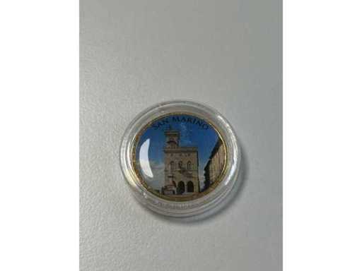 2 euro pozłacane i z farbą – San Marino