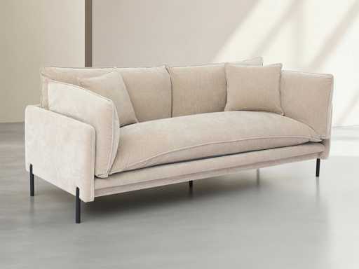 Met veren bezet stoffen 3-zits bankhoes - Taupe