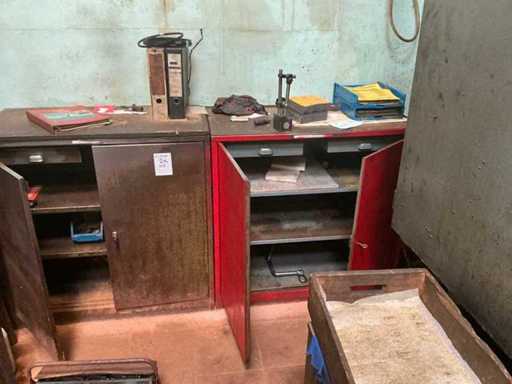 Diverse metalen werkplaatskasten (2x)