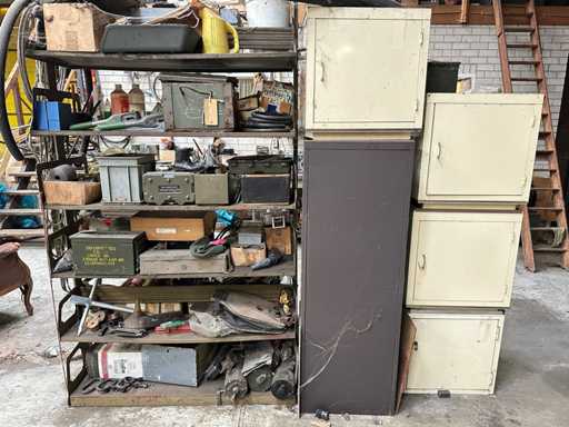 Workshop cabinet with contents