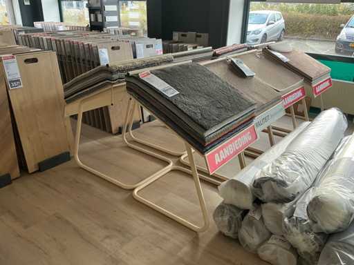 Shop rack with carpet samples (9x)