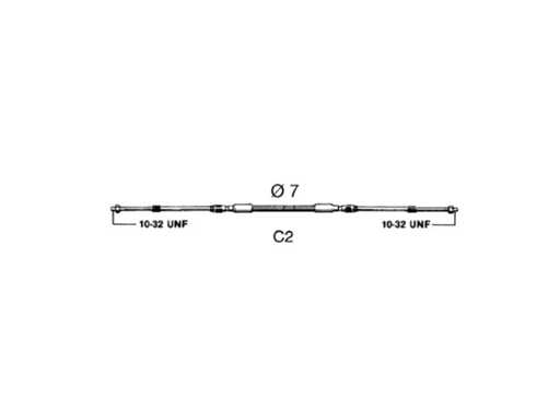 Controllo motore Ultraflex C2 da 15 piedi in acciaio inox Morse | Cavo di sterzo - 30117U