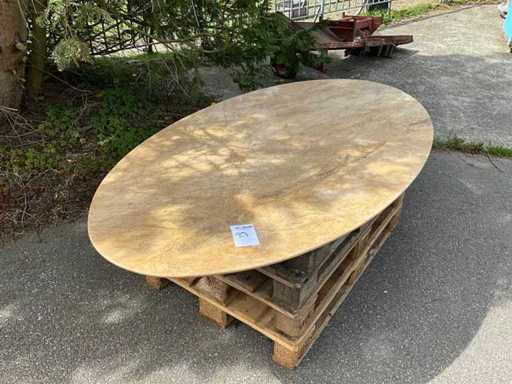 Garden table oval natural stone top