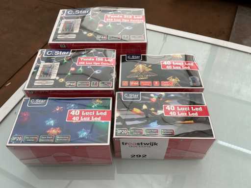 C.Star. Verschiedene LED-Weihnachtsbeleuchtungen. (5-fach)