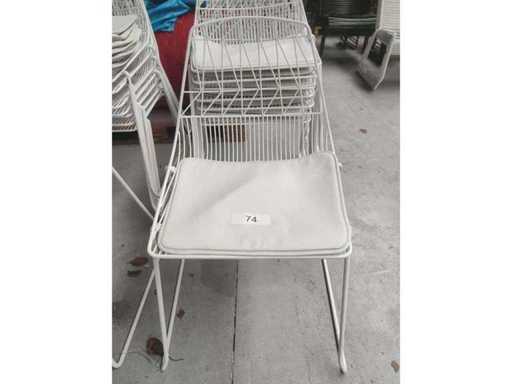 8x chair white + cushion (8x)