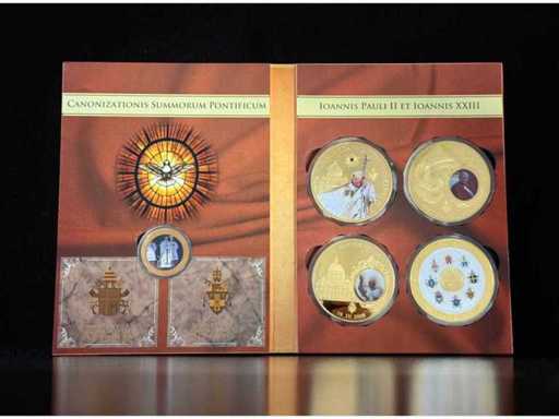 Vatikan Heiligsprechung Johannes Paul II & Johannes XXIII Medaillen-Set im Folder | GRATISVERSAND EU-WEIT