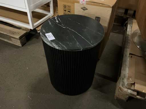 Giga Furniture Glitzie Marble Black Side Table