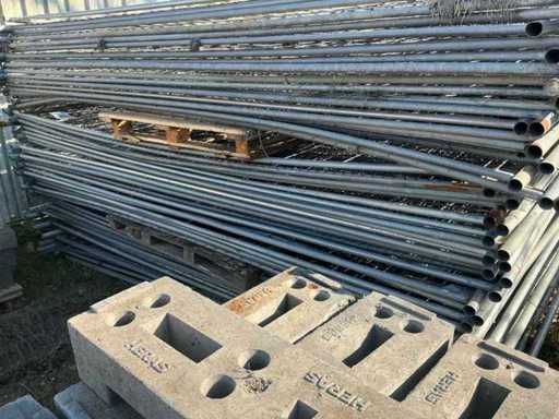 Clôture de chantier avec bloc en plastique (20x)