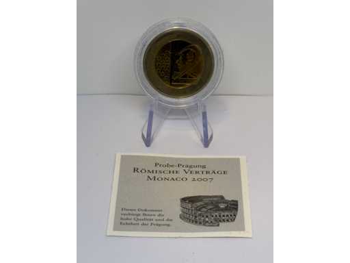 Wzór 2 euro – Bicie traktatów rzymskich Monako 2007