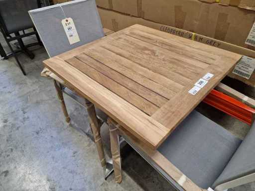 Gardini - Teak Tuintafel Volvic 70 x 70cm met Alu Antraciet Onderstel
