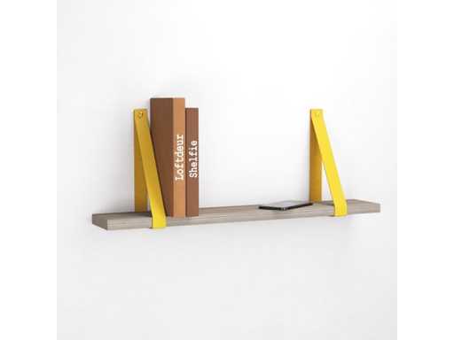 (19x) Leren Plankdragers “Oker Geel” (set)