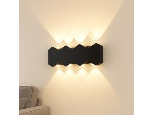 Éclairage mural LED bidirectionnel SW-51-4 – 8W – IP54 – Noir (x8)