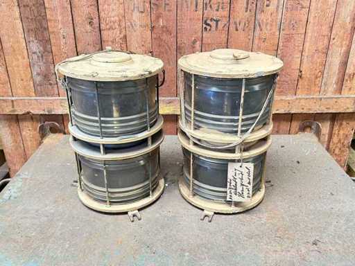 Set de lumini laterale din cupru cu lentile Fresnel