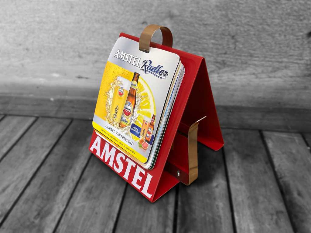 Amstel Porte-cartes de table en acier inoxydable (5x)