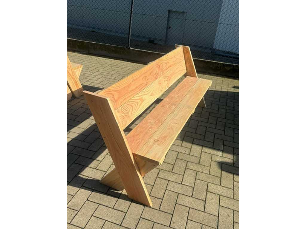2x Douglas wooden bench 120cm