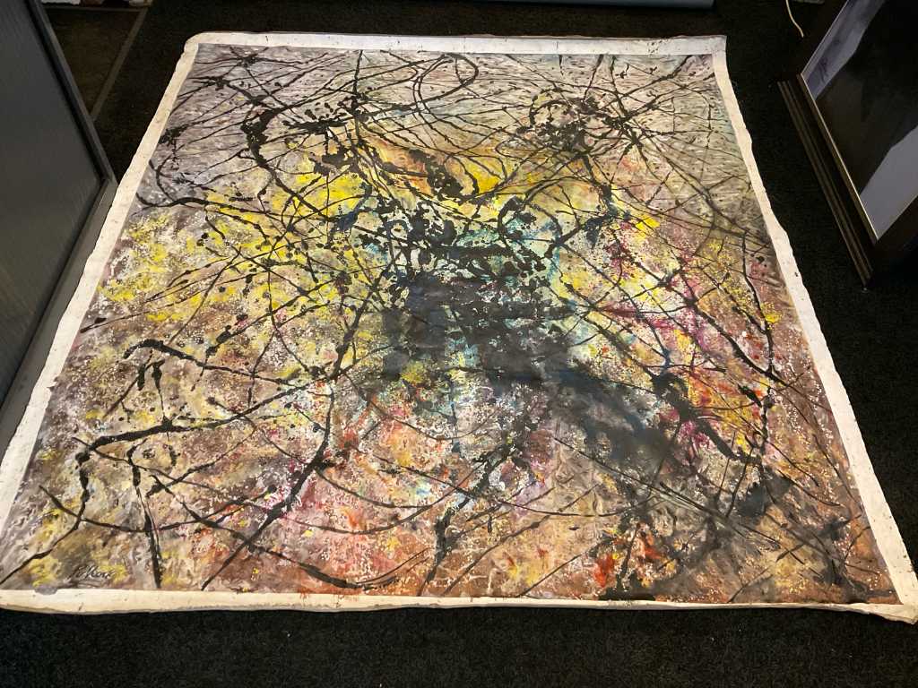 Large painting signed Pollock