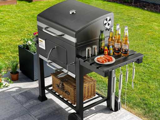 XL Houtskoolgrill, BBQ-kar, XL Houtskoolgrill met deksel