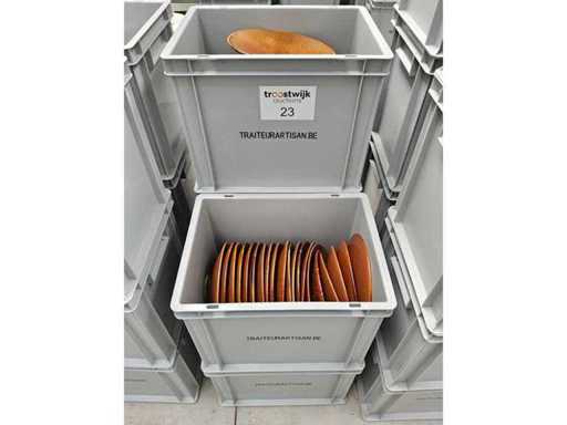 Porcellana: lastre profonde marrone F2D (100x)