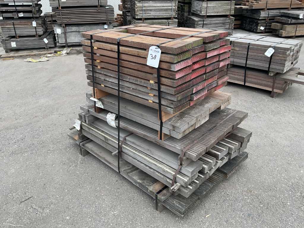 Elementy tarasowe do pakowania różne Drewno liściaste (Azobé) (4x)
