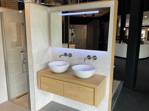 Fine wood design - Vaxjo - Massief eiken Badmeubelset 120 cm
