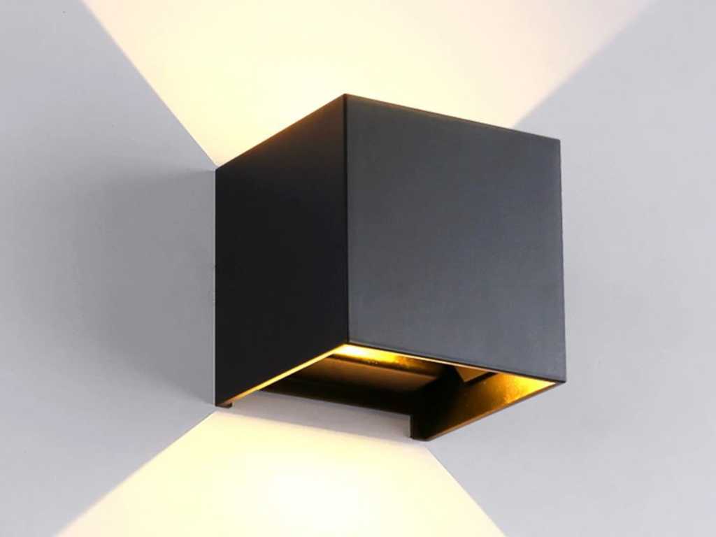 Lampada da parete LED 12W Sabbia nera Cubo Duo Light Regolabile Impermeabile (10x)
