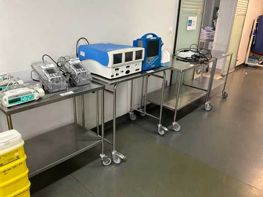 Set van 4 RVS trolleys op wielen