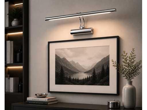 2 x LED Mirror / Painting Light 12W – 4200K Neutral White - Chrome – IP45 – ANKA-12