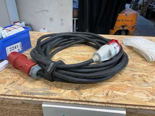 10m CEE32A Kraftstromkabel Gummileitung hochwertig 5x6mm2