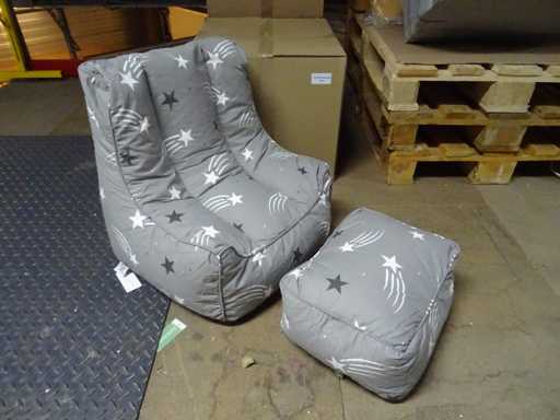 Dziecięca pufa z podnóżkiem (5x)