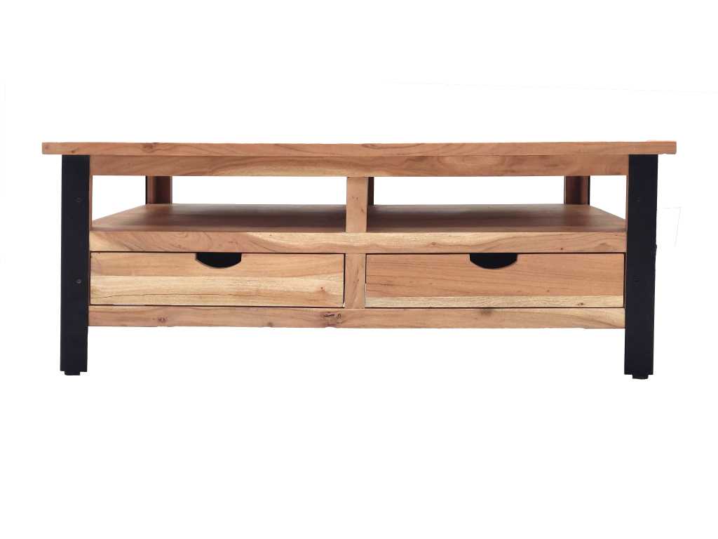Assembled coffee table MUMBAI 120 cm in solid wood