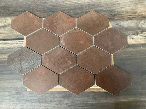 Unicom Starker Hexagon Mozaïek tegel oxid lava 25x34cm
