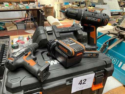 Worx WX108 Boormachine (2x)