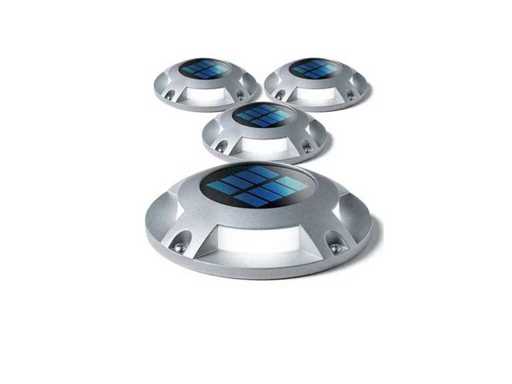 20 x Solar 4 lichts Led grond spot zilver