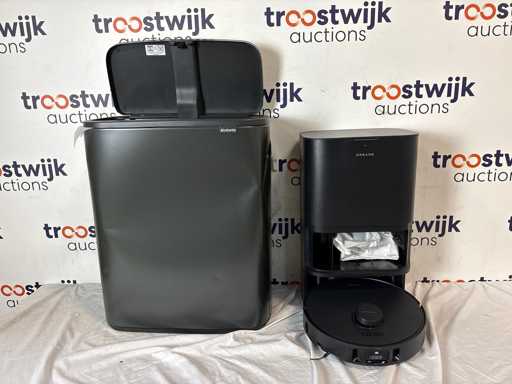 Coș de gunoi Brabantia Bo Touch Bin - 2 x 30 litri - Separare deșeurilor - Confident Grey + Aspirator robot Dreame