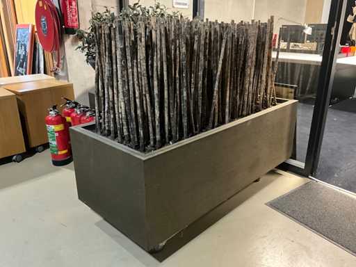 Bețe de bambus în tava mobilă de prezentare